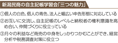 新潟民商の自主記帳学習会「三つの魅力」